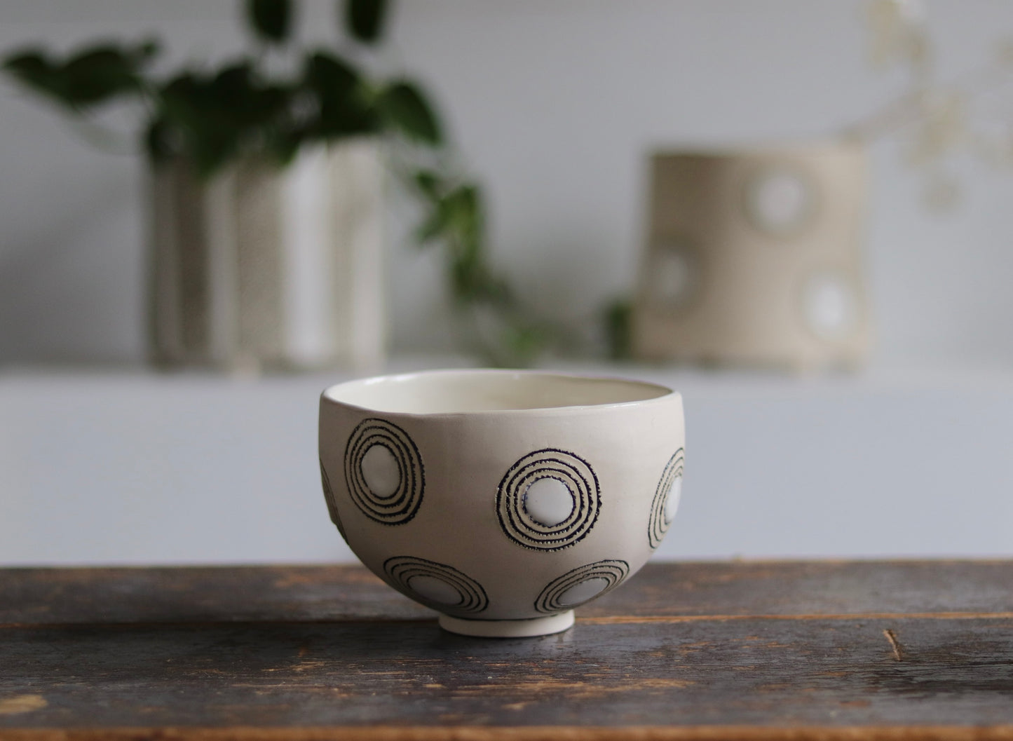 Bowl - White Circles - Medium