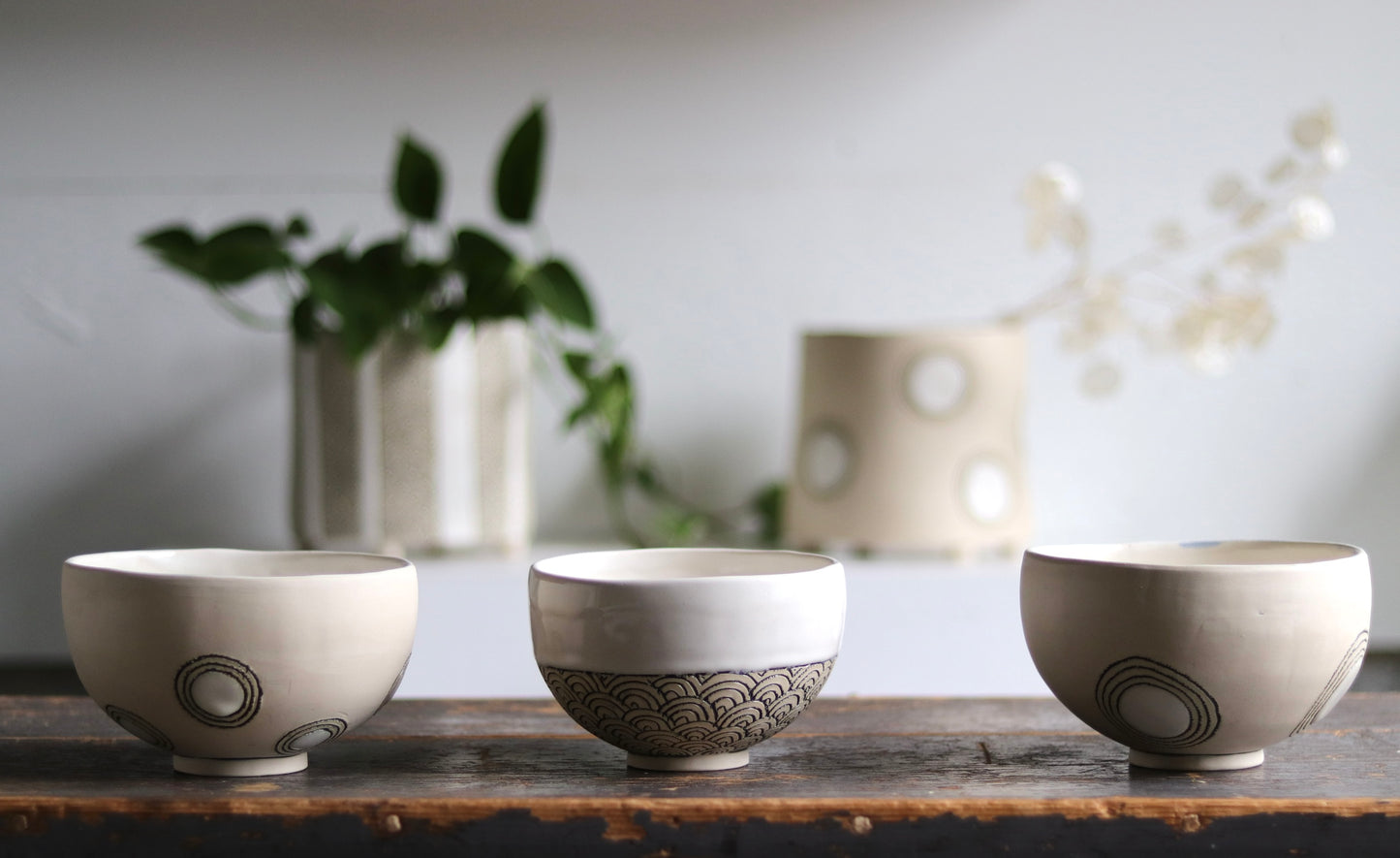 Bowl - White Scales - Medium