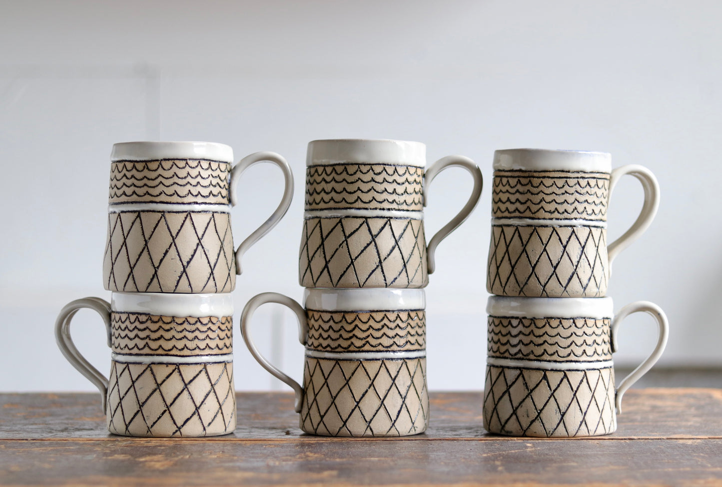 Mug - Keffiyeh - White w White Rim