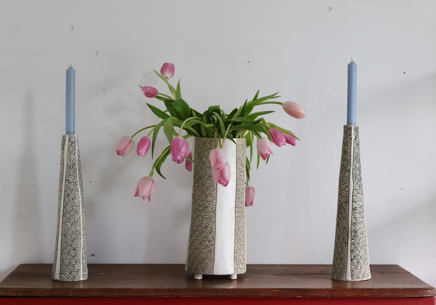 Vase - Scale - White - Tall