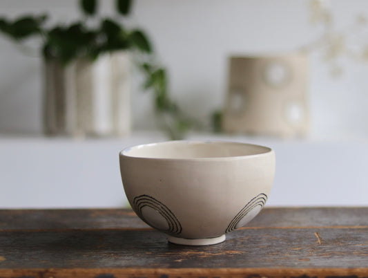 Bowl - White Circles - Medium
