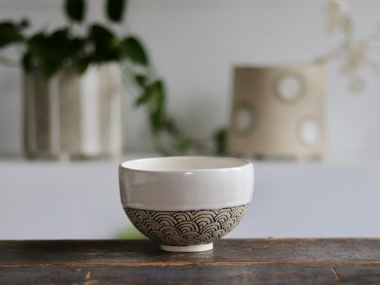 Bowl - White Scales - Medium