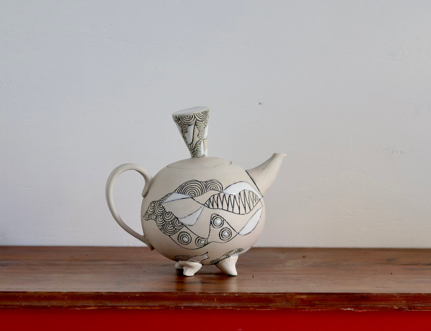 Teapot - White Abstract