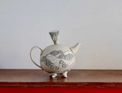 Teapot - White Abstract