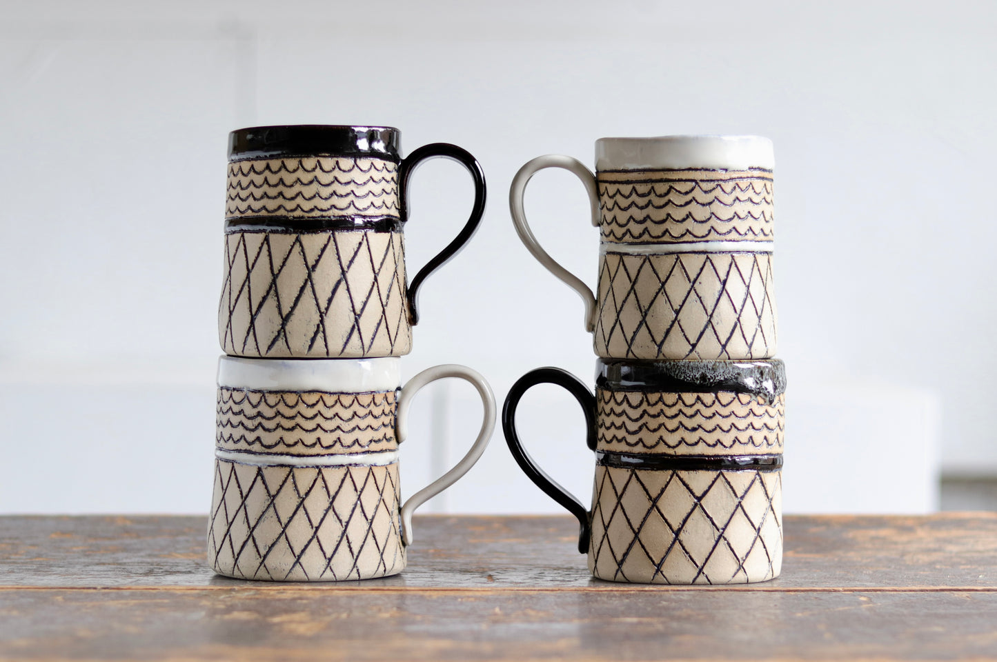 Mug - Keffiyeh - White w Black Rim