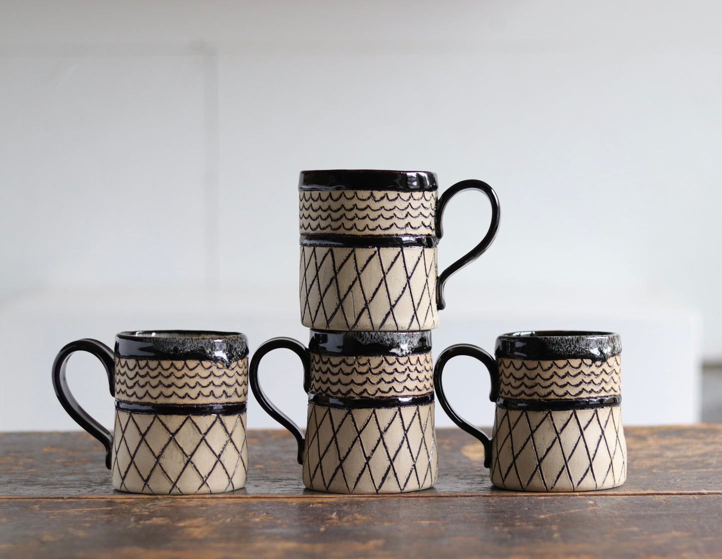 Mug - Keffiyeh - White w Black Rim