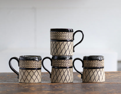 Mug - Keffiyeh - White w Black Rim